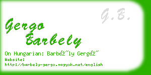 gergo barbely business card